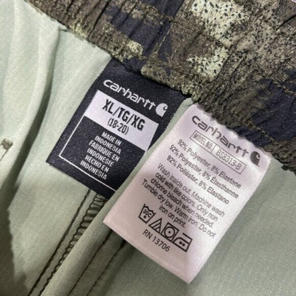 Carhartt Boys' Elastic Waistband Rugged Flex Camo Work Shorts - Picture 6 of 8